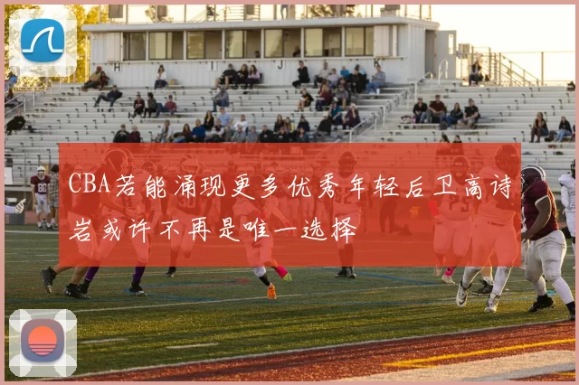 CBA若能涌现更多优秀年轻后卫高诗岩或许不再是唯一选择